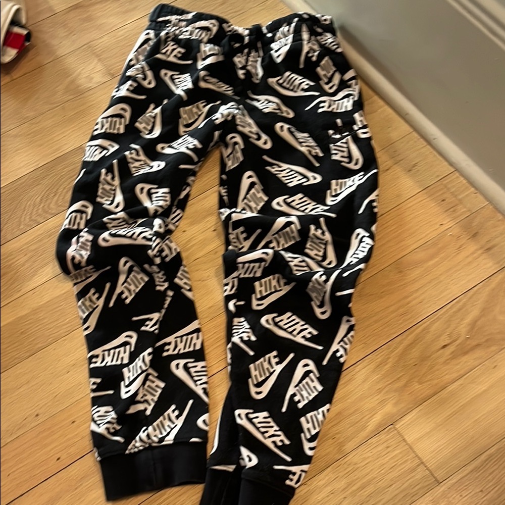 Nike Kids Black and White Logo Joggers